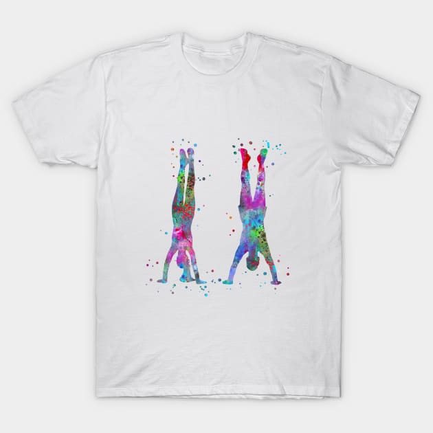 Handstand by couple, T-Shirt by RosaliArt